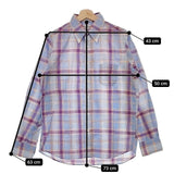 INDIVIDUALIZED SHIRTS アメリカ製 USA製 スタンダードフィット チェック BD 長袖シャツ ブルー メンズ インディビジュアライズドシャツ【中古】5-0317M∞