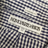 INDIVIDUALIZED SHIRTS BDシャツ アメリカ製 スタンダードフィット チェック 長袖シャツ ネイビー ホワイト メンズ インディビジュアライズドシャツ【中古】5-0118M∞