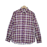 INDIVIDUALIZED SHIRTS アメリカ製 USA製 スタンダードフィット チェック BD 長袖シャツ パープル メンズ インディビジュアライズドシャツ【中古】5-0317M∞