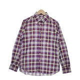 INDIVIDUALIZED SHIRTS アメリカ製 USA製 スタンダードフィット チェック BD 長袖シャツ パープル メンズ インディビジュアライズドシャツ【中古】5-0317M∞