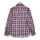 INDIVIDUALIZED SHIRTS アメリカ製 USA製 スタンダードフィット チェック BD 長袖シャツ パープル メンズ インディビジュアライズドシャツ【中古】5-0317M∞