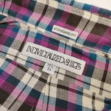 INDIVIDUALIZED SHIRTS アメリカ製 USA製 スタンダードフィット チェック BD 長袖シャツ パープル メンズ インディビジュアライズドシャツ【中古】5-0317M∞