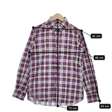 INDIVIDUALIZED SHIRTS アメリカ製 USA製 スタンダードフィット チェック BD 長袖シャツ パープル メンズ インディビジュアライズドシャツ【中古】5-0317M∞