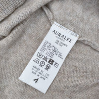 AURALEE SUPER FINE CASHMERE SILK KNIT SKIPPER POLO 定価46200円 セーター ニット 23SS ベージュ メンズ オーラリー【中古】5-0109M∞