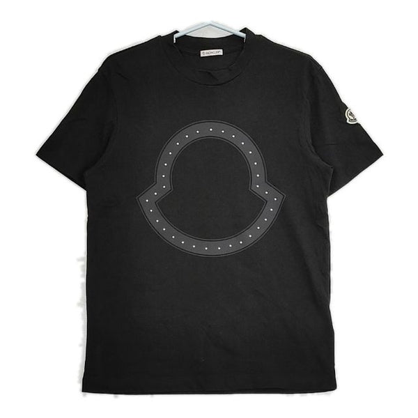 MONCLER スタッズロゴTシャツ H10918C00015 SS TSHIRT 半袖Ｔシャツ カットソー 22SS ブラック メンズ モンクレール【中古】5-0623S∞