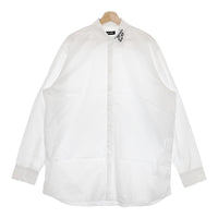 RAF SIMONS Big fit shirt 刺繍オーバーサイズシャツ サイズ46 長袖シャツ ホワイト メンズ ラフシモンズ【中古】4-1129M♪