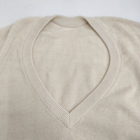 adam et Rope オーバーサイズVネックニット サイズ38 定価16500円 コットン セーター ニット ベージュ メンズ アダムエロペ【中古】5-0223M♪
