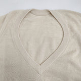 adam et Rope オーバーサイズVネックニット サイズ38 定価16500円 コットン セーター ニット ベージュ メンズ アダムエロペ【中古】5-0223M♪
