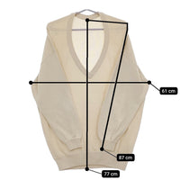 adam et Rope オーバーサイズVネックニット サイズ38 定価16500円 コットン セーター ニット ベージュ メンズ アダムエロペ【中古】5-0223M♪