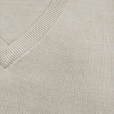 adam et Rope オーバーサイズVネックニット サイズ38 定価16500円 コットン セーター ニット ベージュ メンズ アダムエロペ【中古】5-0223M♪