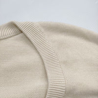 adam et Rope オーバーサイズVネックニット サイズ38 定価16500円 コットン セーター ニット ベージュ メンズ アダムエロペ【中古】5-0223M♪
