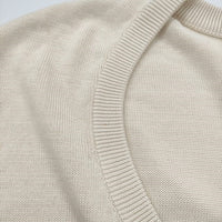 adam et Rope オーバーサイズVネックニット サイズ38 定価16500円 コットン セーター ニット ベージュ メンズ アダムエロペ【中古】5-0223M♪