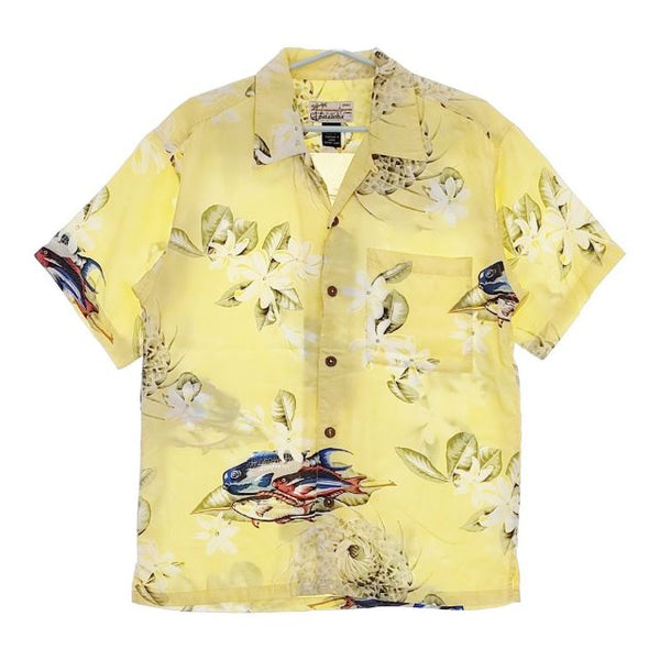 patagonia pataloha パタロハ 鯉 アロハシャツ 52555 半袖シャツ イエロー メンズ パタゴニア【中古】5-0519S∞
