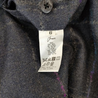 amachi ウールアルパカ チェックパンツ 010Q サイズ6 イージー パンツ チャコールグレー メンズ アマチ【中古】4-1214T♪