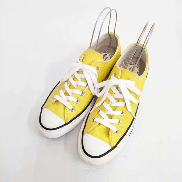 CONVERSE ADDICT CHUCK TAYLOR LEATHE OX 1AD987 26.5cm ローカット スニーカー イエロー メンズ コンバースアディクト【中古】5-0108G◎