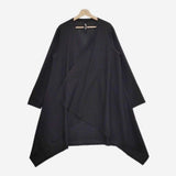 Ground Y Yohji Yamamoto T/W GABARDINE LONG DRAPE JACKET ギャバジン 定価44000円 ジャケット 22AW ブラック メンズ グラウンドワイヨウジヤマモト【中古】5-0202M∞