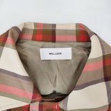 WELLDER WM19FC005 Duster Coat 3 チェック ダスター サイドスリット ステンカラーコート ベージュ ピンク メンズ ウェルダー【中古】5-0107M♪