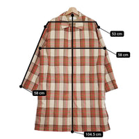 WELLDER WM19FC005 Duster Coat 3 チェック ダスター サイドスリット ステンカラーコート ベージュ ピンク メンズ ウェルダー【中古】5-0107M♪