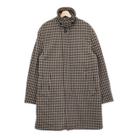 ACNE STUDIOS MARC CHECK PAW17 サイズ48 チェック 中綿 ステンカラーコート グレー メンズ アクネストゥディオズ【中古】5-0107A♪