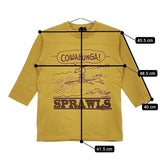 SPRAWLS スヌーピープリント サイズM フットボール 七分袖 Ｔシャツ カットソー イエロー メンズ スプロールズ【中古】5-0223M♪