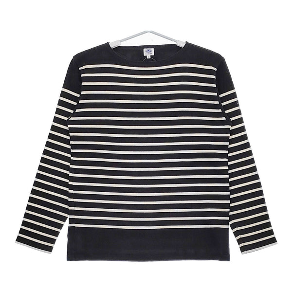 ARMOR LUX/BEAMS 別注 フランス製 サイズ1 ボーダー長袖Tシャツ カットソー ロンT ネイビー ホワイト メンズ アルモーリュックス【中古】5-0223M♪