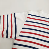 ARMOR LUX/BEAMS 別注 フランス製 サイズ1 ボーダー 長袖Tシャツ カットソー ロンT ホワイト メンズ アルモーリュックス/ビームス【中古】5-0223M♪