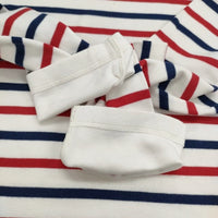 ARMOR LUX/BEAMS 別注 フランス製 サイズ1 ボーダー 長袖Tシャツ カットソー ロンT ホワイト メンズ アルモーリュックス/ビームス【中古】5-0223M♪