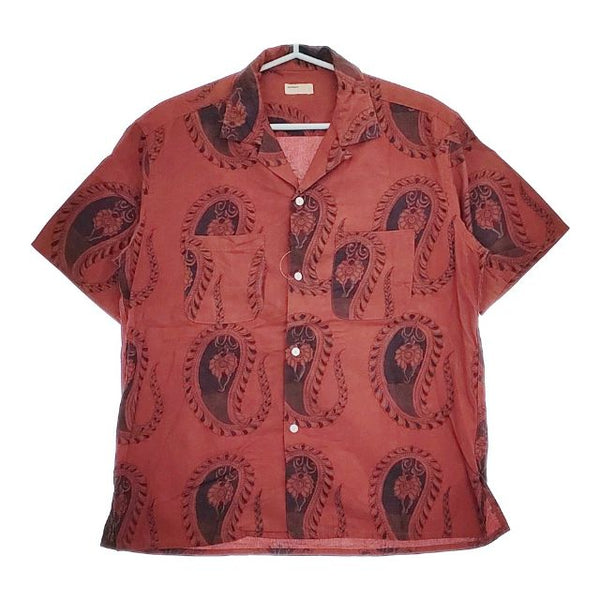 NAISSANCE ORGANIC DYED PAISELY SHIRT ペイズリーシャツ 製品洗い 半袖シャツ ワインレッド メンズ ネサンス【中古】5-0519S∞