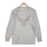 SOFFE USA製 US エアフォース AIR FORCE リフレクタープリント サイズS 長袖Ｔシャツ カットソー ロンＴ グレー メンズ ソフィー【中古】5-0119M♪