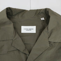 UNITED ARROWS オープンカラー 開襟 コットン サイズM 長袖シャツ カーキ メンズ ユナイテッドアローズ【中古】5-0208M♪