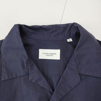 UNITED ARROWS オープンカラー 開襟 コットン サイズM 長袖シャツ ネイビー メンズ ユナイテッドアローズ【中古】5-0208M♪