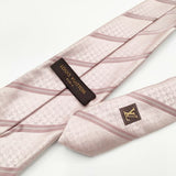LOUIS VUITTON モノグラム柄 ストライプ シルク イタリア製 ネクタイ ピンク メンズ ルイ・ヴィトン【中古】5-0510G∞