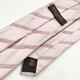 LOUIS VUITTON モノグラム柄 ストライプ シルク イタリア製 ネクタイ ピンク メンズ ルイ・ヴィトン【中古】5-0510G∞