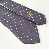 LOUIS VUITTON モノグラム柄 ドット 水玉 シルク イタリア製 ネクタイ ネイビー メンズ ルイ・ヴィトン【中古】5-0510G∞