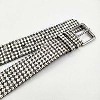 JIMMY CHOO レザー コーティング加工 千鳥格子 サイズ85 ベルト ブラック ホワイト メンズ ジミーチュウ【中古】5-0510G∞