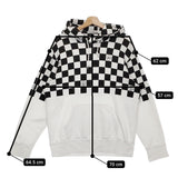 UNDERCOVER/FRAGMENT チェッカーパネルプリントフーディ 藤原ヒロシ パーカー 23AW ホワイト アンダーカバー/フラグメント【中古】5-0113M♪