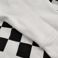 UNDERCOVER/FRAGMENT チェッカーパネルプリントフーディ 藤原ヒロシ パーカー 23AW ホワイト アンダーカバー/フラグメント【中古】5-0113M♪