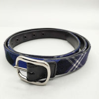 uniform experiment ナロー CHECK REVERSIBLE BELT ベルト ブルー ブラック メンズ ユニフォームエクスペリメント【中古】5-0510G∞