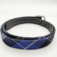 uniform experiment ナロー CHECK REVERSIBLE BELT ベルト ブルー ブラック メンズ ユニフォームエクスペリメント【中古】5-0510G∞