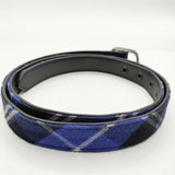 uniform experiment ナロー CHECK REVERSIBLE BELT ベルト ブルー ブラック メンズ ユニフォームエクスペリメント【中古】5-0510G∞