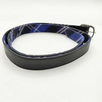 uniform experiment ナロー CHECK REVERSIBLE BELT ベルト ブルー ブラック メンズ ユニフォームエクスペリメント【中古】5-0510G∞
