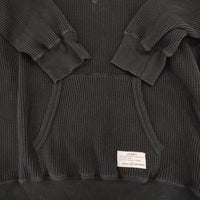 uniform experiment WASHED VINTAGE WAFFLE WIDE HALF ZIP HOODIE サーマルパーカー ブラック ユニフォームエクスペリメント【中古】5-0117T♪