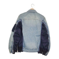 Sacai Denim MA-1 Jacket 1 再構築 ドッキング インディゴ SCM-022 デニムジャケット ライトブルー ネイビー メンズ サカイ【中古】5-0113M♪