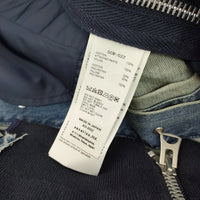 Sacai Denim MA-1 Jacket 1 再構築 ドッキング インディゴ SCM-022 デニムジャケット ライトブルー ネイビー メンズ サカイ【中古】5-0113M♪