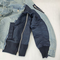 Sacai Denim MA-1 Jacket 1 再構築 ドッキング インディゴ SCM-022 デニムジャケット ライトブルー ネイビー メンズ サカイ【中古】5-0113M♪