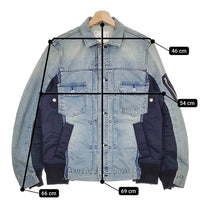 Sacai Denim MA-1 Jacket 1 再構築 ドッキング インディゴ SCM-022 デニムジャケット ライトブルー ネイビー メンズ サカイ【中古】5-0113M♪