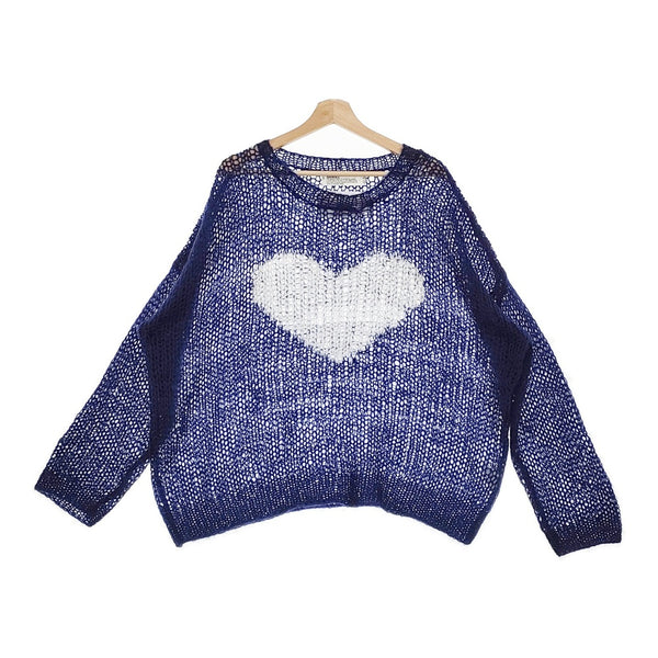 DAIRIKU K-7 MOHAIR KNIT PULLOVER ハートモヘアニットプルオーバー サイズM セーター ニット 23AW ネイビー メンズ ダイリク【中古】5-0113T♪