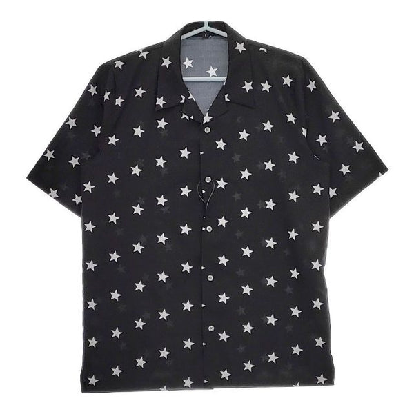 NO ID. BLACK スタープリントオープンカラーSH  半袖シャツ ブラック メンズ ノーアイディ【中古】5-0519S∞