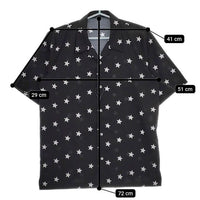 NO ID. BLACK スタープリントオープンカラーSH 半袖シャツ ブラック メンズ ノーアイディ【中古】5-0519S∞