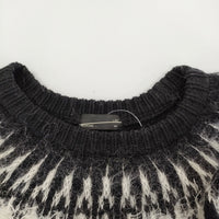 LAD MUSICIAN 2214-042 CREW NECK PULLOVER KNIT NORDIC 44 セーター ニット ブラック ホワイト メンズ ラッドミュージシャン【中古】5-0117T♪